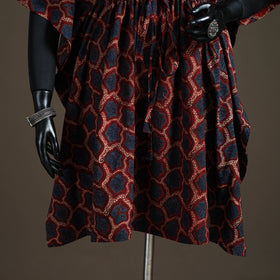 Ajrakh Hand Block Print Natural Dyed Cotton Kaftan (Medium) 74