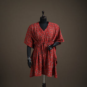 Ajrakh Hand Block Print Natural Dyed Cotton Kaftan (Medium) 75