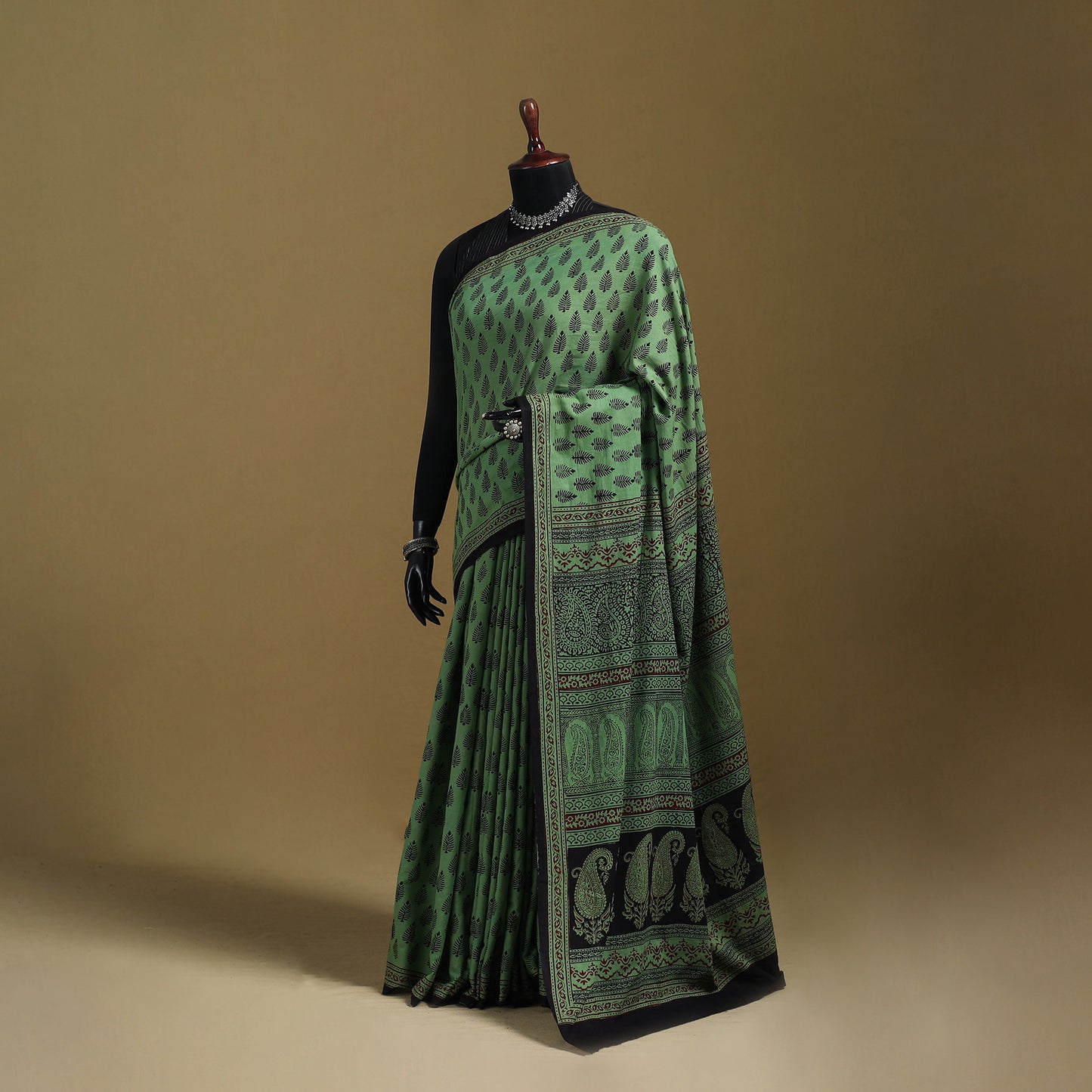 Bagh Hand Block Print Natural Dyed Cotton Saree 07