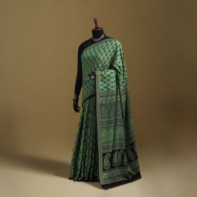 Bagh Hand Block Print Natural Dyed Cotton Saree 07