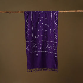 Kutch Handwoven Organic Kala Cotton Bandhani Stole 32