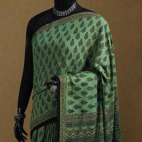 Bagh Hand Block Print Natural Dyed Cotton Saree 07