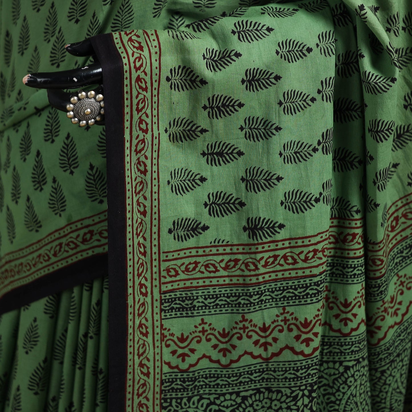 Bagh Hand Block Print Natural Dyed Cotton Saree 07