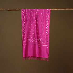 Kutch Handwoven Organic Kala Cotton Bandhani Stole 31