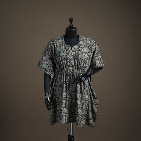 Ajrakh Hand Block Print Natural Dyed Cotton Kaftan (Medium) 76