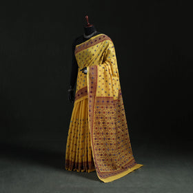 Bengal Kantha Hand Embroidery Silk Cotton Chapa Work Saree 15