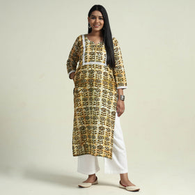  Hand Batik Printed Cotton Kurta with Palazzo Set 
