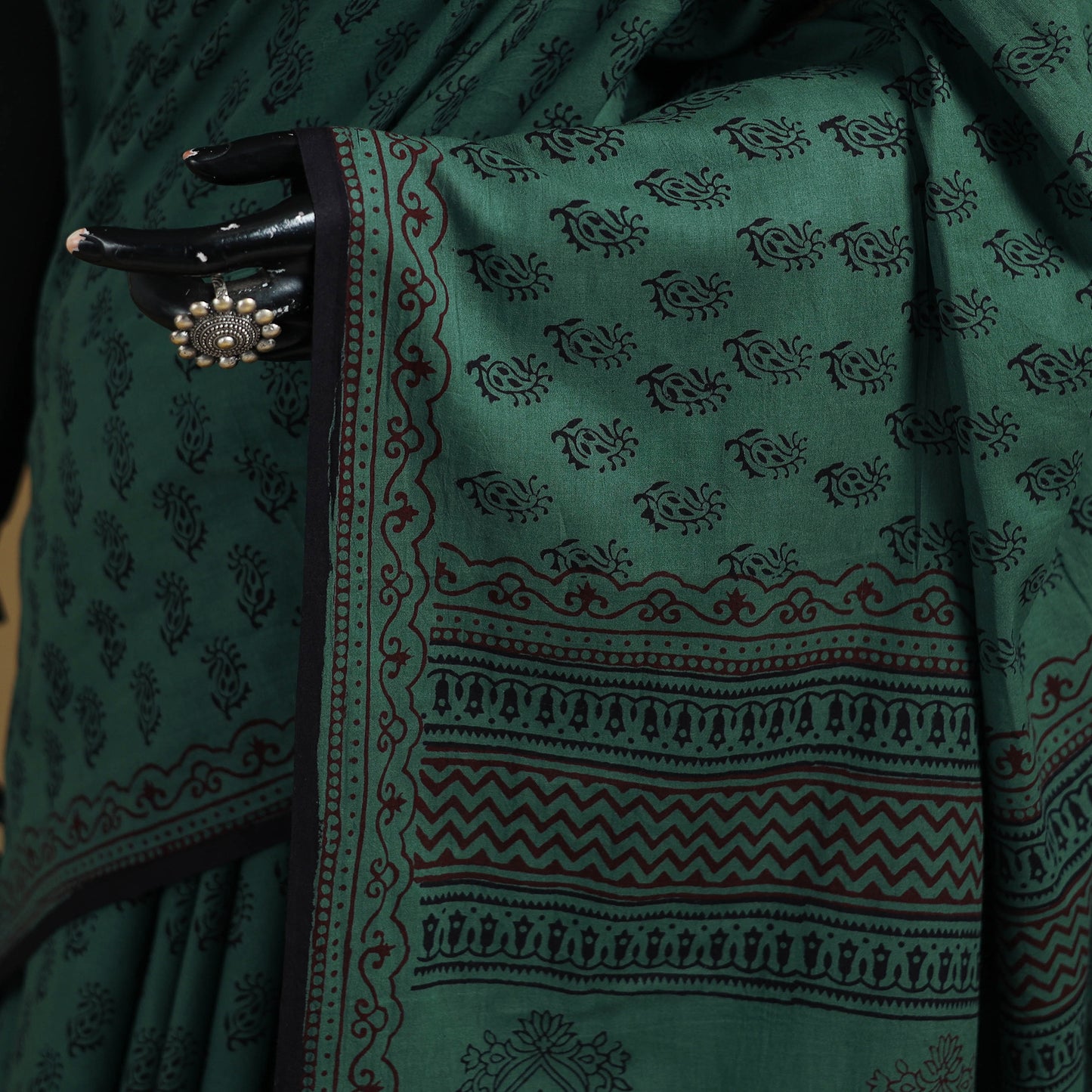 Bagh Hand Block Print Natural Dyed Cotton Saree 08
