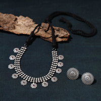 oxidised choker necklace set