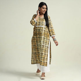  Hand Batik Printed Cotton Kurta with Palazzo Set 