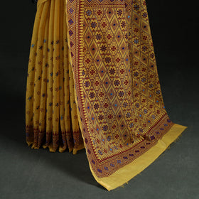 Bengal Kantha Hand Embroidery Silk Cotton Chapa Work Saree 15
