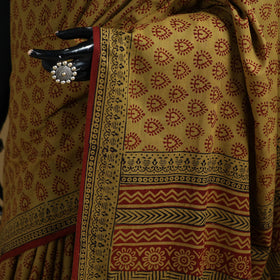 Bagh Hand Block Print Natural Dyed Cotton Saree 09