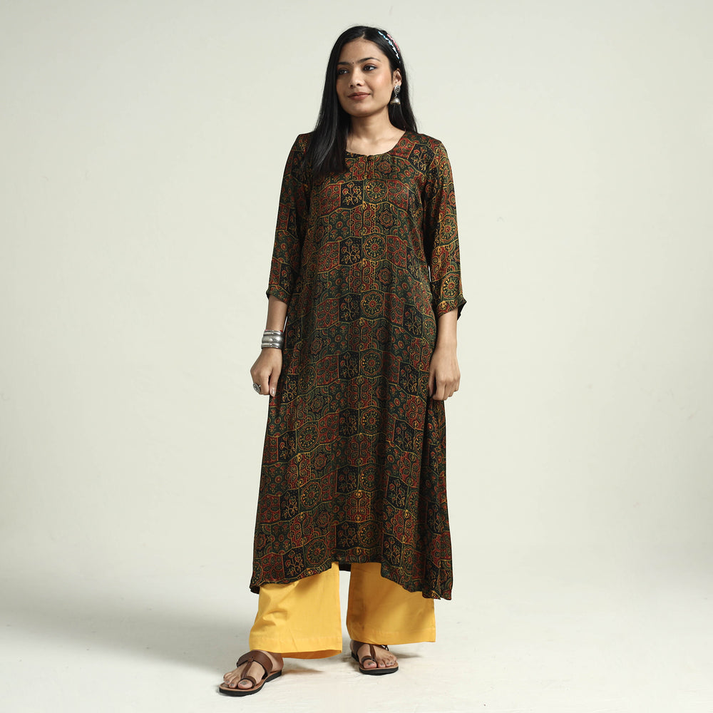 Ajrakh Modal Silk Kurta with Palazzo Set
