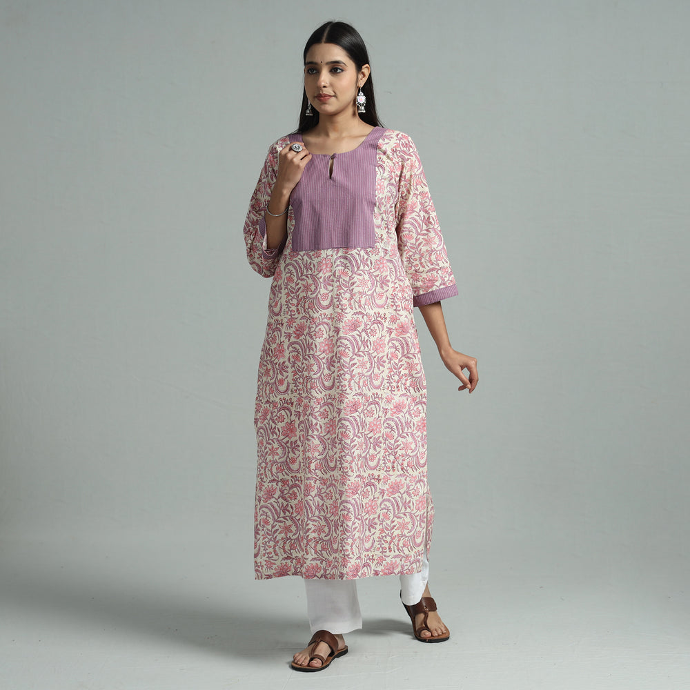 Sanganeri Block Printed Cotton Straight Kurta