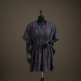 Ajrakh Hand Block Print Natural Dyed Cotton Kaftan (Medium) 78