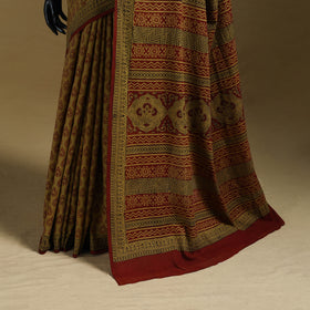 Bagh Hand Block Print Natural Dyed Cotton Saree 09