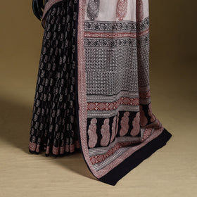Bagh Hand Block Print Natural Dyed Cotton Saree 10