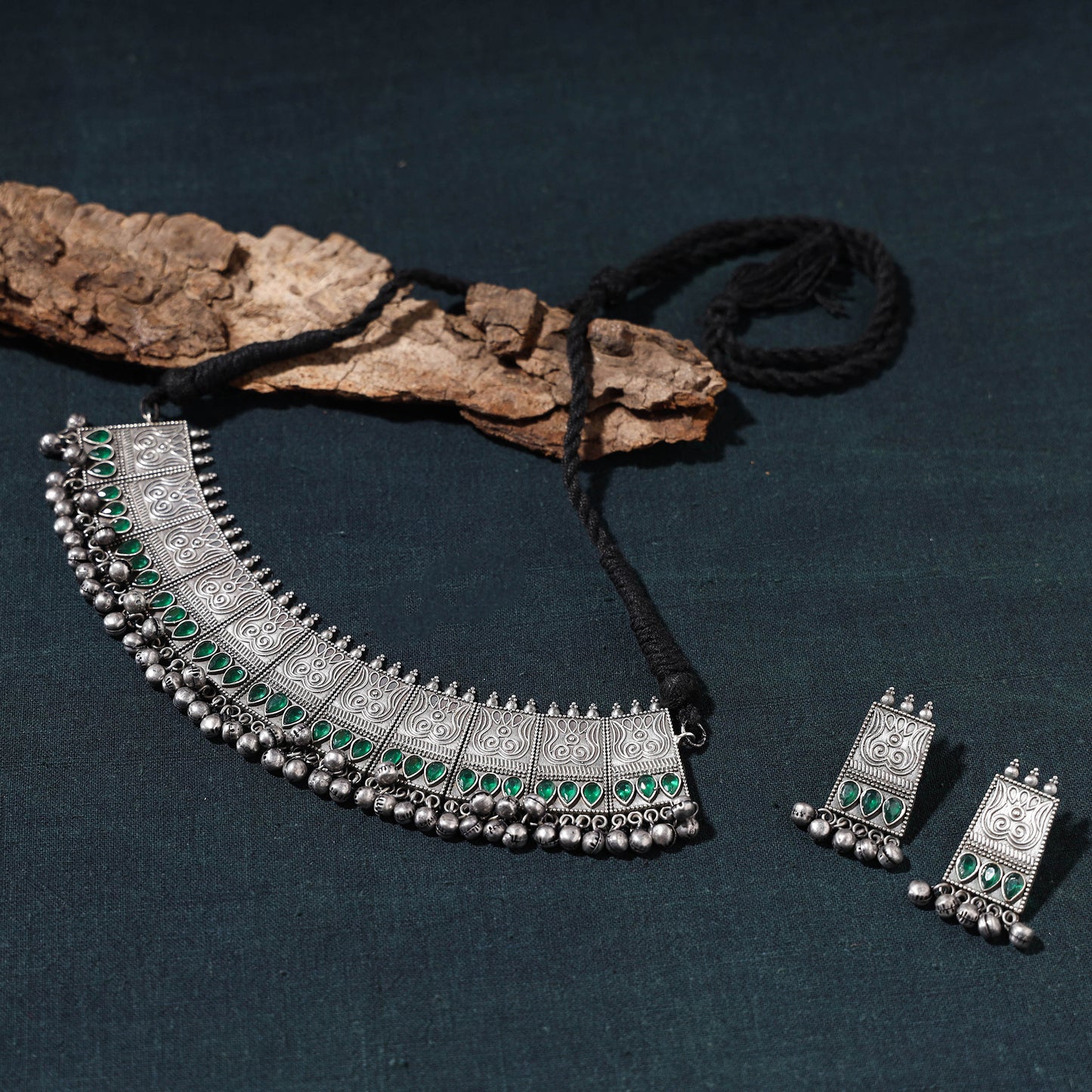 oxidised choker necklace set