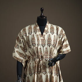 Ajrakh Hand Block Print Natural Dyed Cotton Kaftan (Medium) 79