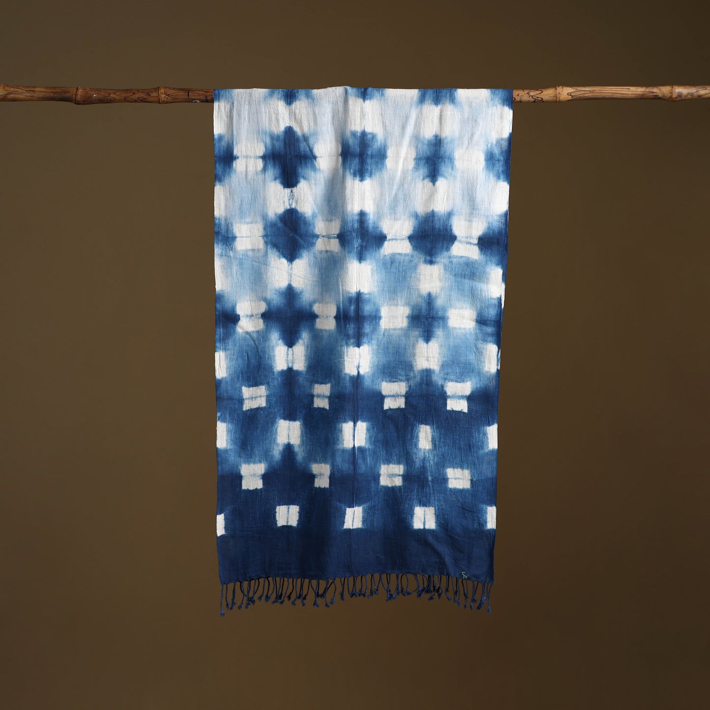 Kutch Handwoven Organic Kala Cotton Shibori Stole 12