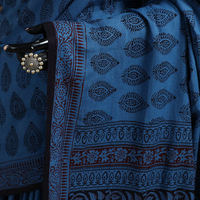Bagh Hand Block Print Natural Dyed Cotton Saree 11