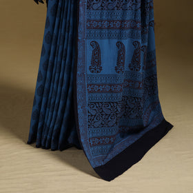 Bagh Hand Block Print Natural Dyed Cotton Saree 11