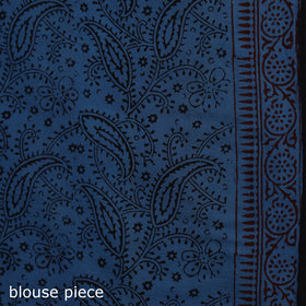 Bagh Hand Block Print Natural Dyed Cotton Saree 11