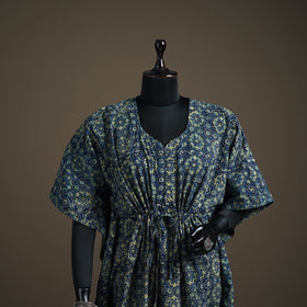 Ajrakh Hand Block Print Natural Dyed Cotton Kaftan (Medium) 80