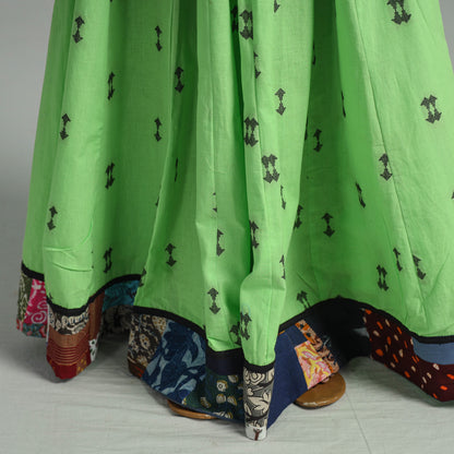 Green - Jacquard Patchwork 24 Kali Cotton Long Skirt 50