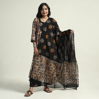 Batik Kurta with Palazzo & Dupatta Set