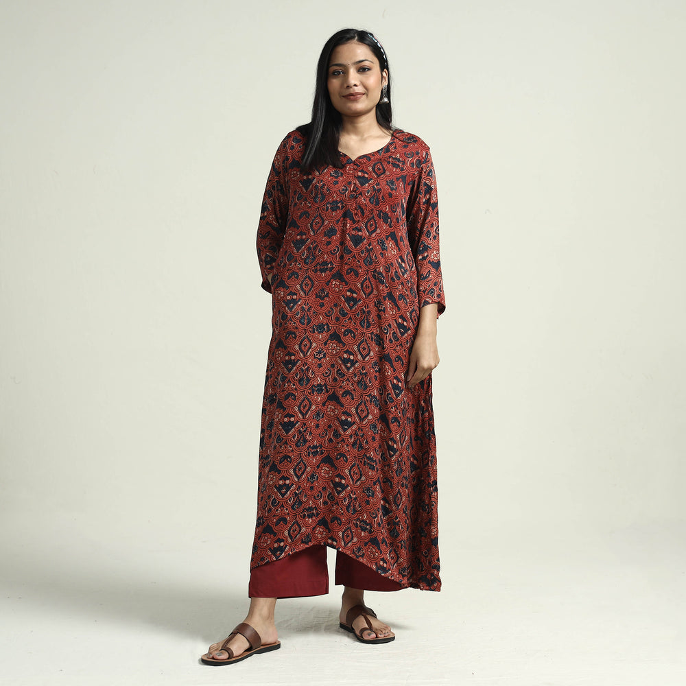 Ajrakh Modal Silk Kurta with Palazzo Set
