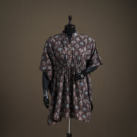 Ajrakh Hand Block Print Natural Dyed Cotton Kaftan (Medium) 81