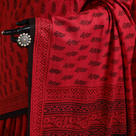 Bagh Hand Block Print Natural Dyed Cotton Saree 13
