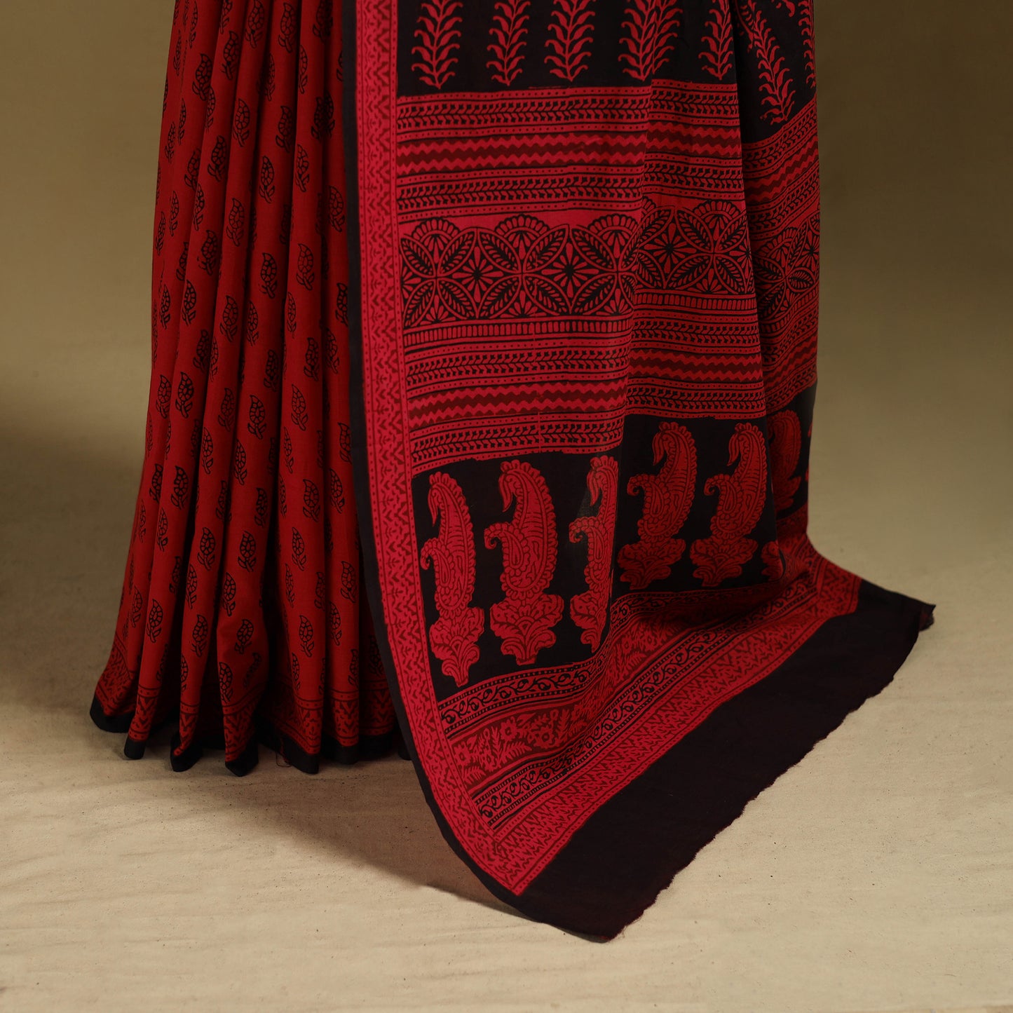 Bagh Hand Block Print Natural Dyed Cotton Saree 13