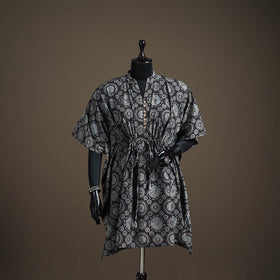 Ajrakh Hand Block Print Natural Dyed Cotton Kaftan (Medium) 82