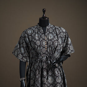 Ajrakh Hand Block Print Natural Dyed Cotton Kaftan (Medium) 82