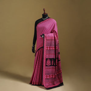 Bagh Hand Block Print Natural Dyed Cotton Saree 14