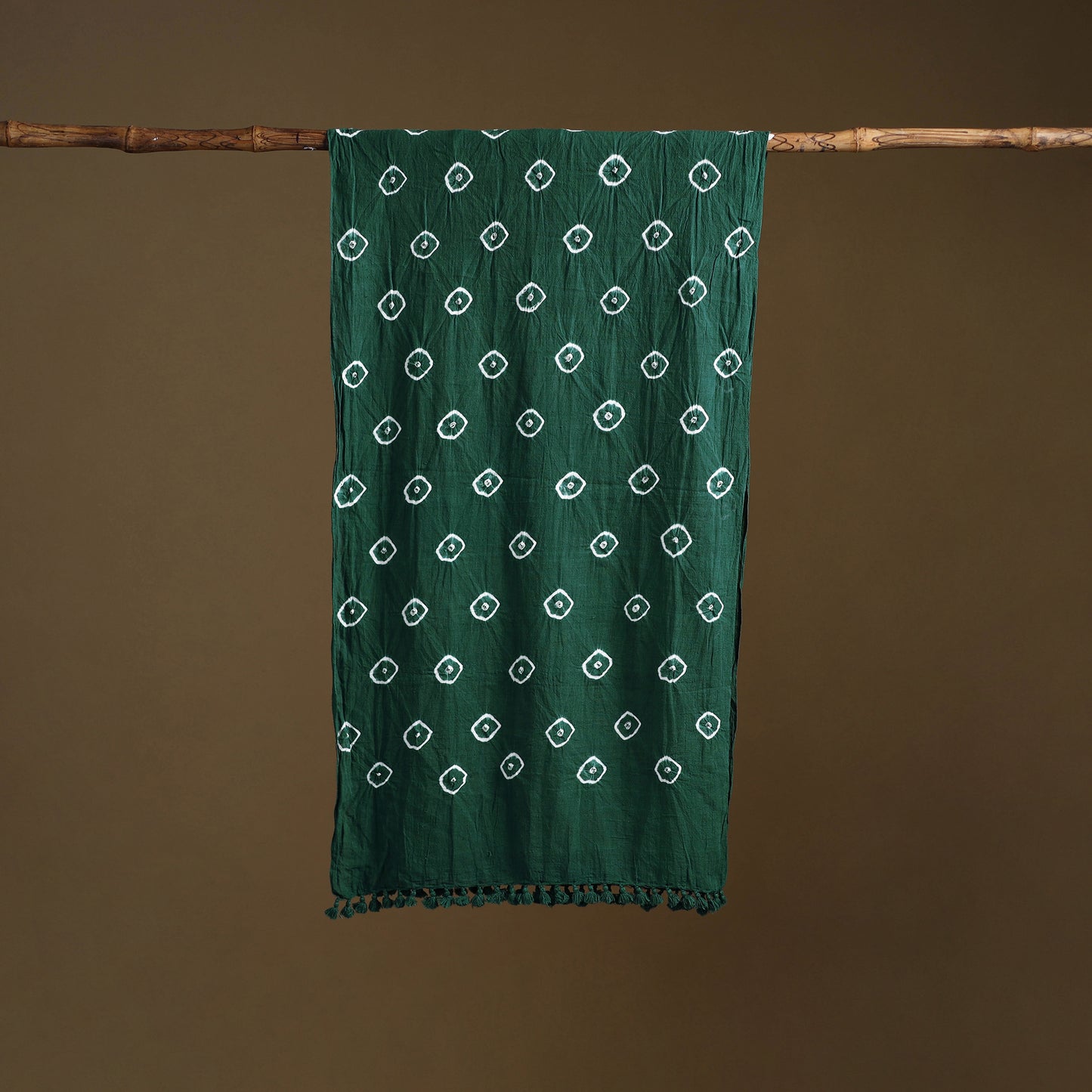 Kutch Handwoven Organic Kala Cotton Bandhani Stole 60