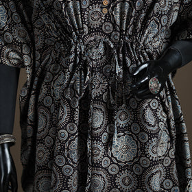 Ajrakh Hand Block Print Natural Dyed Cotton Kaftan (Medium) 82