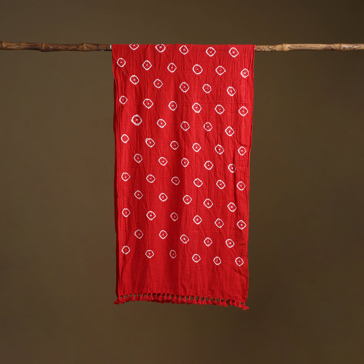 Kutch Handwoven Organic Kala Cotton Bandhani Stole 59