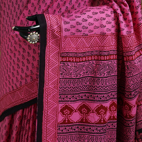Bagh Hand Block Print Natural Dyed Cotton Saree 14