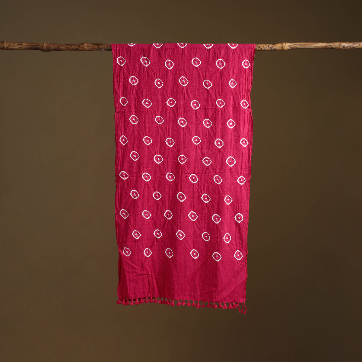 Kutch Handwoven Organic Kala Cotton Bandhani Stole 57