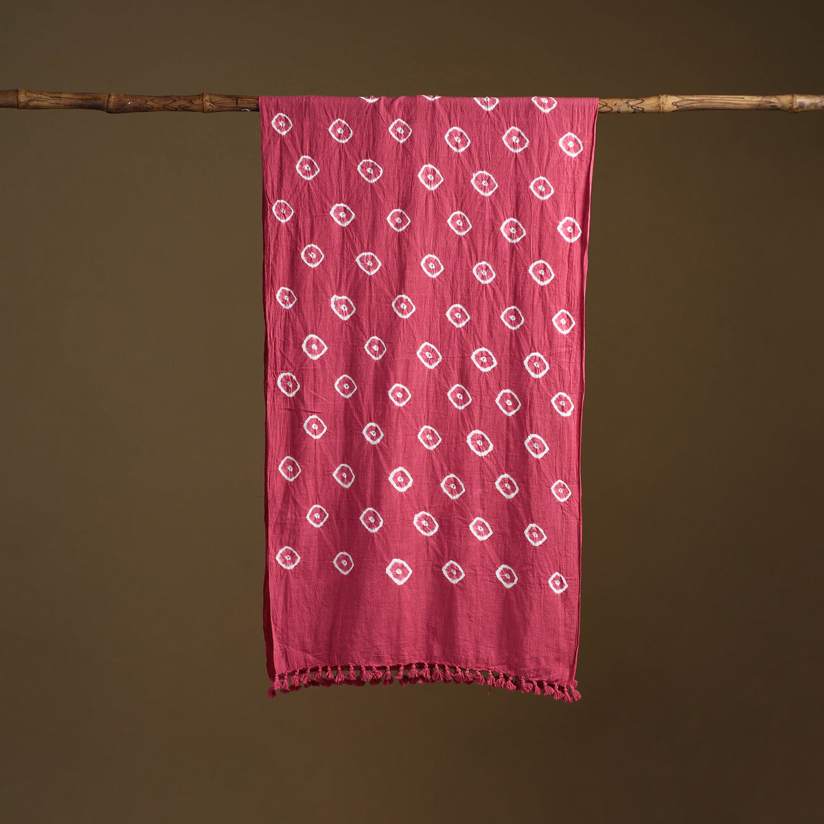 Kutch Handwoven Organic Kala Cotton Bandhani Stole 56