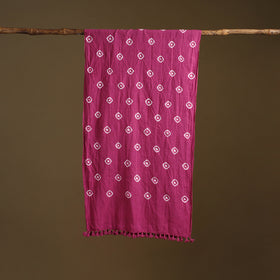 Kutch Handwoven Organic Kala Cotton Bandhani Stole 55