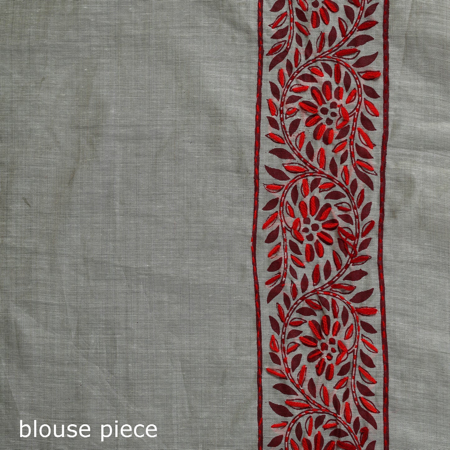 White - Bengal Kantha Hand Embroidery Silk Cotton Chapa Work Saree 18