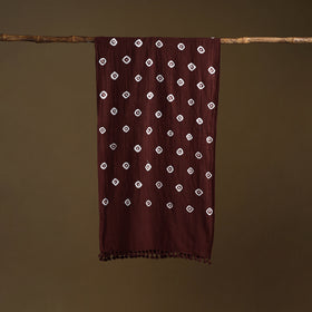 Kutch Handwoven Organic Kala Cotton Bandhani Stole 54
