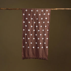 Kutch Handwoven Organic Kala Cotton Bandhani Stole 53