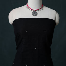 Jamdani Handloom Cotton Unstitched Dress Material: Kurta & Dupatta with Earrings 01