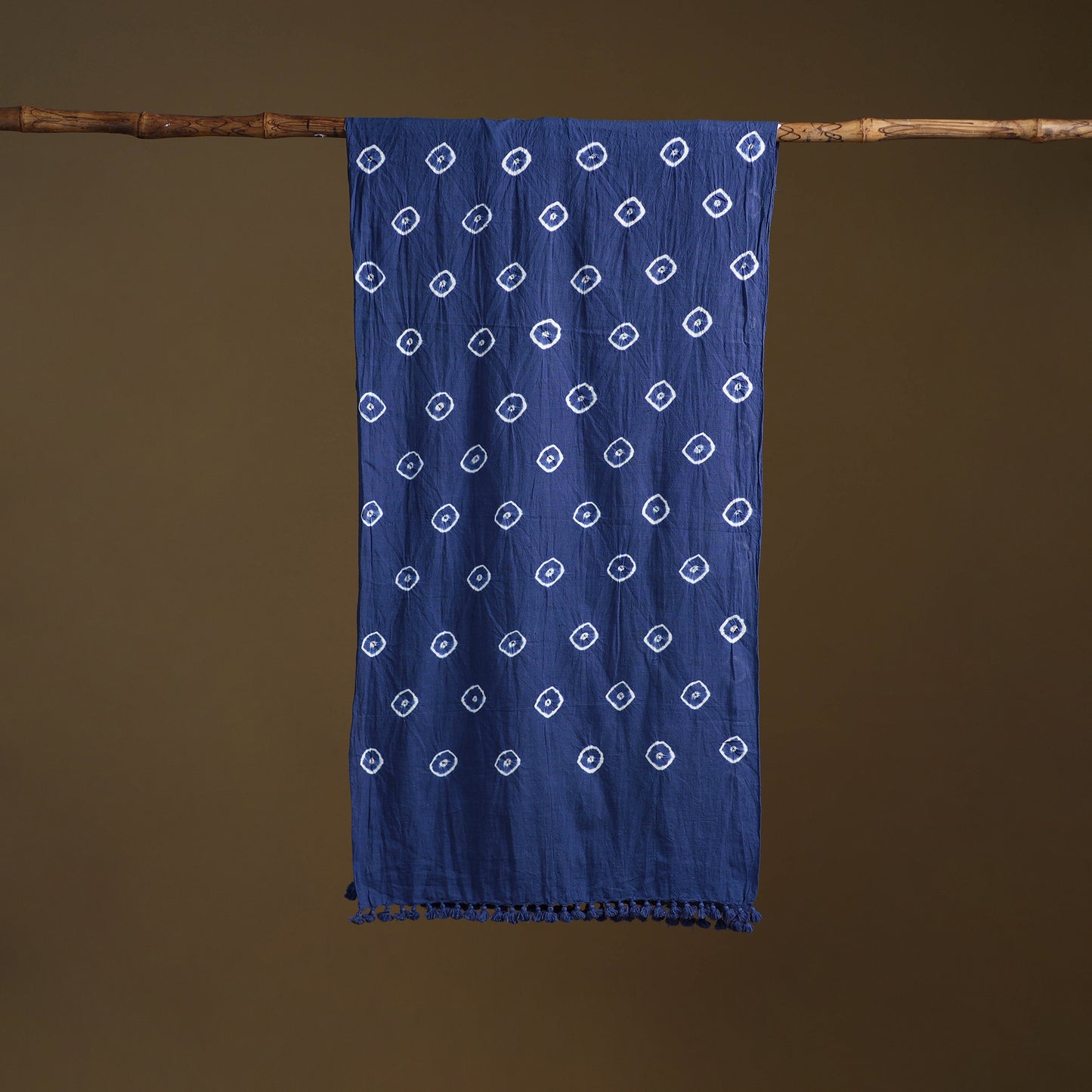 Kutch Handwoven Organic Kala Cotton Bandhani Stole 52
