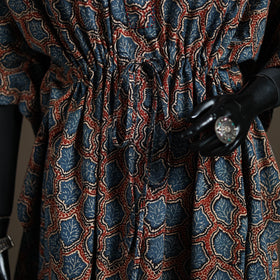 Ajrakh Hand Block Print Natural Dyed Cotton Kaftan (Medium) 84